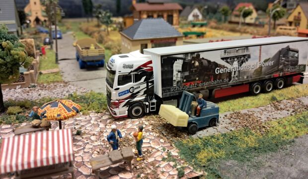 Herpa model truck from ECL on model railway layout